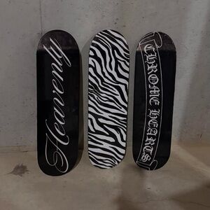 black and white custom skate board deck set 🖤🤍